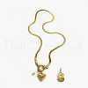 304 Stainless Steel Letter and Heart Pendant Necklaces for Women FS-WG694DF-19-1