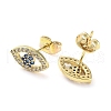 Brass Micro Pave Cubic Zirconia Stud Earrings EJEW-P247-02G-2