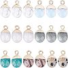 Electroplate Gemstone Charms G-FH0001-11G-1