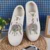 1 Pair Bowknot Plastic Imitation Pearl Shoe Charms DIY-FG0006-79-5