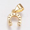 Brass Micro Pave Cubic Zirconia Charms ZIRC-E145-27G-2