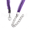 Waxed Cord and Organza Ribbon Necklace Making NCOR-T002-193-3