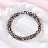201 Stainless Steel Byzantine Chain Bracelets BJEW-B078-174GP-1