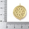 Rack Plating Brass Clear Cubic Zirconia Flat Round Connector Charms KK-A234-045G-3