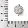 Brass Micro Pave Cubic Zirconia Magnetic Clasps KK-U052-15P-2