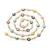 Enamel Flat Round with Evil Eye Link Chains CHS-G021-01G-02-3