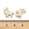 Light Gold Plated Alloy Enamel Pendants X-ENAM-M219-08KCG-04-3