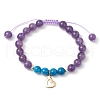 Natural Mixed Gemstone Beaded Braided Bracelets BJEW-JB11285-01-2