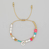 Shell Letter Charm Bead Bracelets ZZ0793-7-1