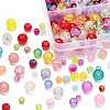 452Pcs 6 Style Transparent Crackle & Frosted Glass Beads CCG-YW0001-07-4