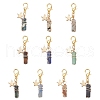 Wire Wrapped Rectangle Natural Gemtsone Pendant Decorations HJEW-JM03354-01-2
