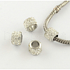 Rondelle Handmade Polymer Clay Rhinestone European Beads RB-R037-05-1