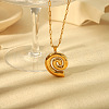 Summer Beach 304 Stainless Steel Spiral Shell Shaped Pendant Necklaces FS-WG19F15-01-1
