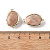 Natural Sunstone Faceted Oval Connector Charms G-H323-02G-11-3