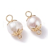 Natural Cultured Freshwater Pearl Beads Links Connectors PALLOY-JF01260-2