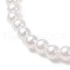 ABS Plastic Imitation Pearl Round Beads Stretch Bracelets BJEW-JB11605-03-4