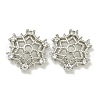 Rack Plating Brass Micro Pave Clear Cubic Zirconia Bead Caps KK-K386-11P-1