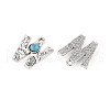 Synthetic Turquoise & Alloy Pendants PALLOY-H146-01AS-W-2