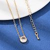 Brass Pave Clear Cubic Zirconia Pendant Necklaces for Women NJEW-Z079-02G-04-1
