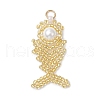 Glass Seed Beaded Fish Pendants PALLOY-MZ00666-2