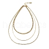 304 Stainless Steel 3 Layer Necklaces for Women NJEW-V012-01G-2