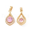 Brass Micro Pave Cubic Zirconia Pendants KK-E068-VC438-1