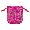 Chinese Style Flower Pattern Satin Jewelry Packing Pouches PW-WG42698-09-1