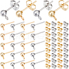SOFPLATE 100Pcs 2 Color 304 Stainless Steel Ball Stud Earring Findings STAS-SP0001-56-1