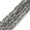 Transparent Electroplate Glass Beads Strands EGLA-S056-4mm-15-1