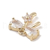 Brass Pave Clear Cubic Zirconia Charms KK-Z061-17G-2