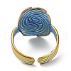 Ion Plating(IP) 304 Stainless Steel Vortex Open Cuff Ring for Women RJEW-M149-17RC-2