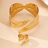 Leaf Alloy Cuff Bangle & Cuff Ring Sets FS-WG9A994-01-2