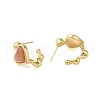 Natural Sunstone Heart Stud Earrings EJEW-K287-01G-01-2
