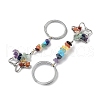 Star Brass Mixed Stone Keychains HJEW-S006-01P-L-2