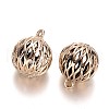 Hollow Alloy Round Pendants PALLOY-J689-21G-AAA-2