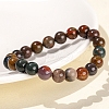 Natural Green Ocean Agate Round Stretch Bracelets for Women PW-WG91270-03-3