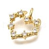 Brass Micro Pave Cubic Zirconia Pendants KK-U072-01A-G-2