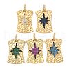 Brass Micro Pave Cubic Zirconia Pendants KK-U076-02G-1