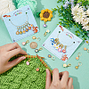  2 Sets 2 Style Flower Handmade Polymer Clay & Alloy Enamel Charm Locking Stitch Marker HJEW-NB0002-09-3