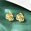 Brass Stud Earrings EJEW-S277-08G-A-3