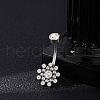 304 Stainless Steel Clear Cubic Zirconia Curved Barbell Belly Button Rings AJEW-D306-03P-01-1