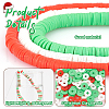   3 Strand 3 Colors Flat Round Handmade Polymer Clay Beads CLAY-PH0001-97-4