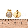 304 Stainless Steel Natural White Shell Stud Earrings EJEW-Z103-02G-02-4