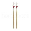 Glass and Brass Cardano Chains Dangle Earrings EJEW-JE06096-4