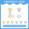 Unicraftale 160Pcs 2 Colors 304 Stainless Steel Bead Caps STAS-UN0061-26-3