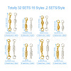 Kissitty 32 Sets 16 Styles Brass Magnetic Clasps KK-KS0001-28-3