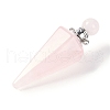 Natural Rose Quartz Faceted Cone Openable Perfume Bottle Big Pendants G-L524-18P-12-2