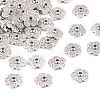 5-Petal Brass Micro Pave Clear Cubic Zirconia Bead Caps X-ZIRC-P001-31P-1