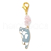 Cat Shapes Alloy Enamel Pendants Decorations HJEW-JM01769-4