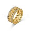 Leaf 925 Sterling Silver Micro Pave Cubic Zirconia Finger Rings for Women RJEW-F180-08G-2